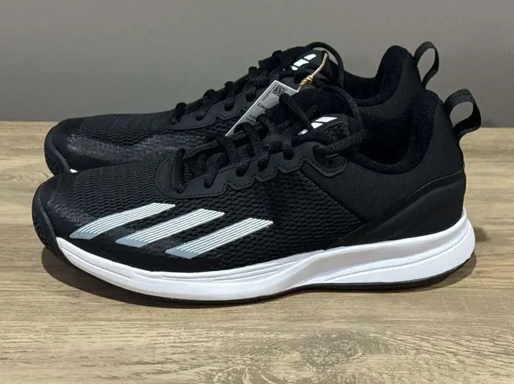 Adidas Courtflash Speed Tennis Shoes, size 7.5 - Core Black/Cloud White/Matte Si